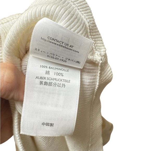 Eddie Bauer Cream Short Sleeve Henley T-Shirt Women’s Size Large - Picture 3 of 6